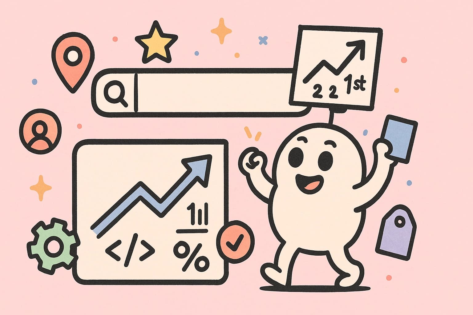 SEO optimization dashboard showing search engine visibility and rankings